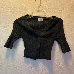 Urban Outfitters Black Ribbed Cardigan